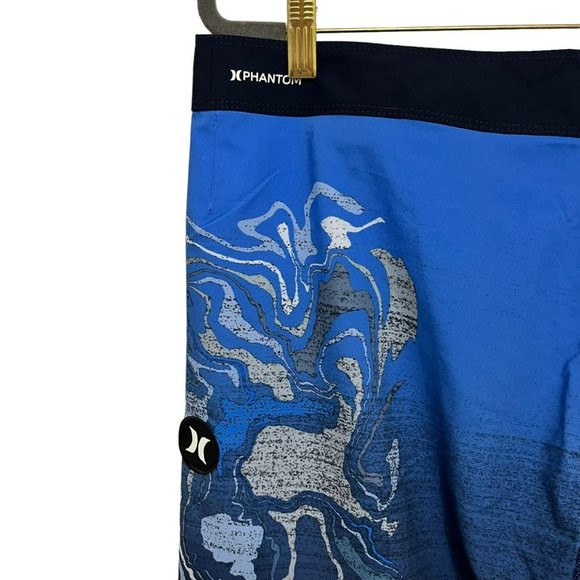 NEW HURLEY BLUE SHORTS 32 MENS PHANTOM VENICE BOARDSHORTS SWIM TRUNK STRIPES NWT - Picture 5 of 10